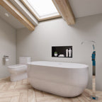 59 Inch White Oval Acrylic Free Standing Soaking Bathtub ALFI Brand (AB8838)