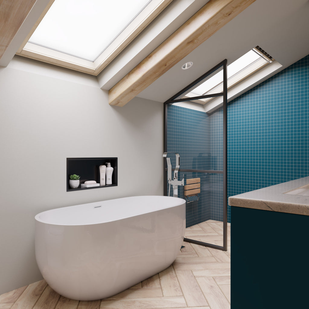 59 Inch White Oval Acrylic Free Standing Soaking Bathtub ALFI Brand (AB8838)