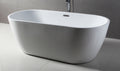 67 Inch White Oval Acrylic Free Standing Soaking Bathtub ALFI Brand (AB8839)