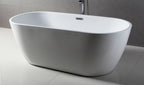 67 Inch White Oval Acrylic Free Standing Soaking Bathtub ALFI Brand (AB8839)