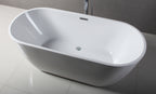 67 Inch White Oval Acrylic Free Standing Soaking Bathtub ALFI Brand (AB8839)