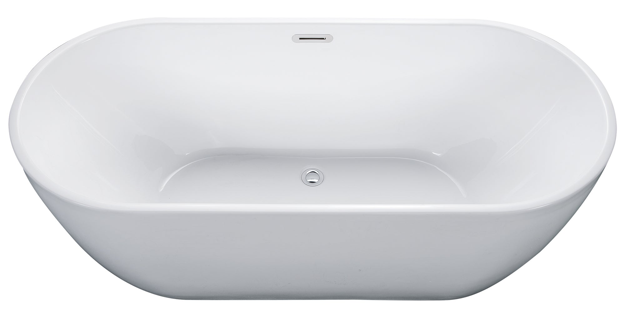 67 Inch White Oval Acrylic Free Standing Soaking Bathtub ALFI Brand (AB8839)