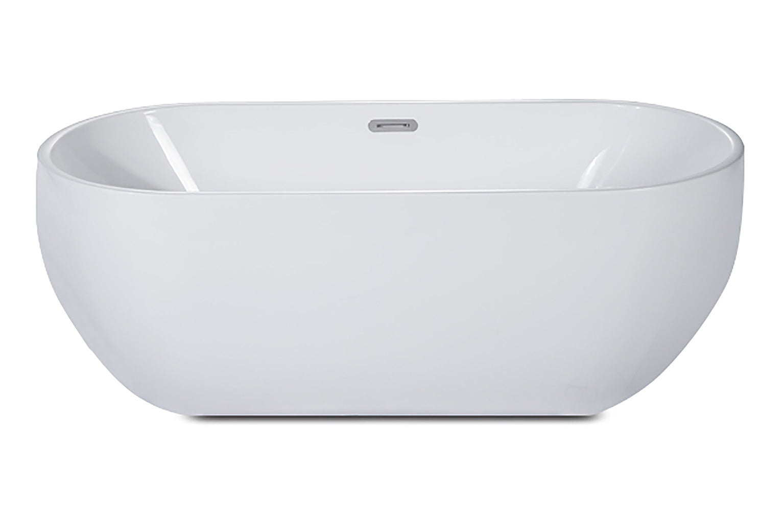 67 Inch White Oval Acrylic Free Standing Soaking Bathtub ALFI Brand (AB8839)