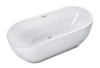 67 Inch White Oval Acrylic Free Standing Soaking Bathtub ALFI Brand (AB8839)