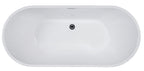 67 Inch White Oval Acrylic Free Standing Soaking Bathtub ALFI Brand (AB8839)