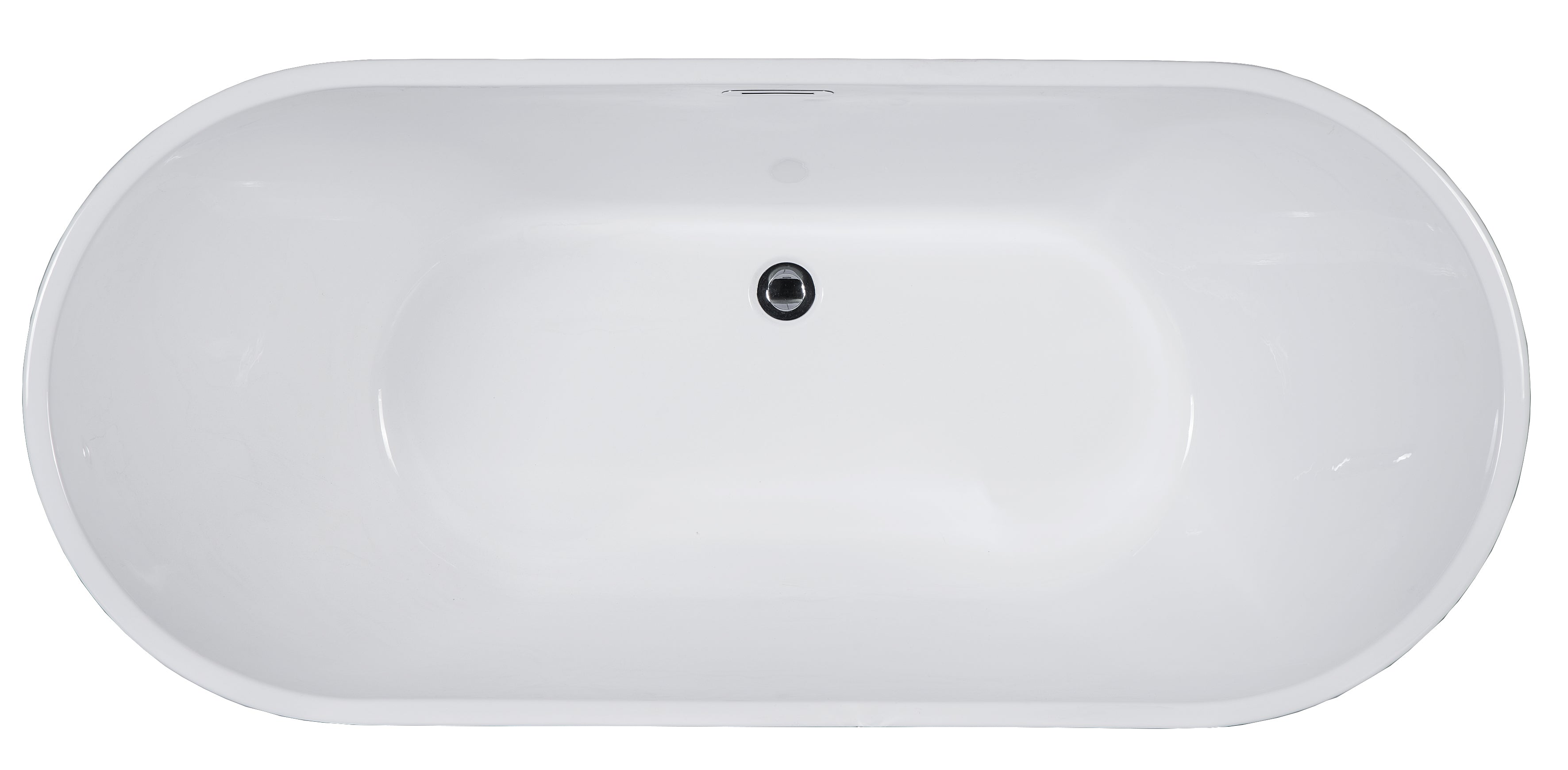 67 Inch White Oval Acrylic Free Standing Soaking Bathtub ALFI Brand (AB8839)