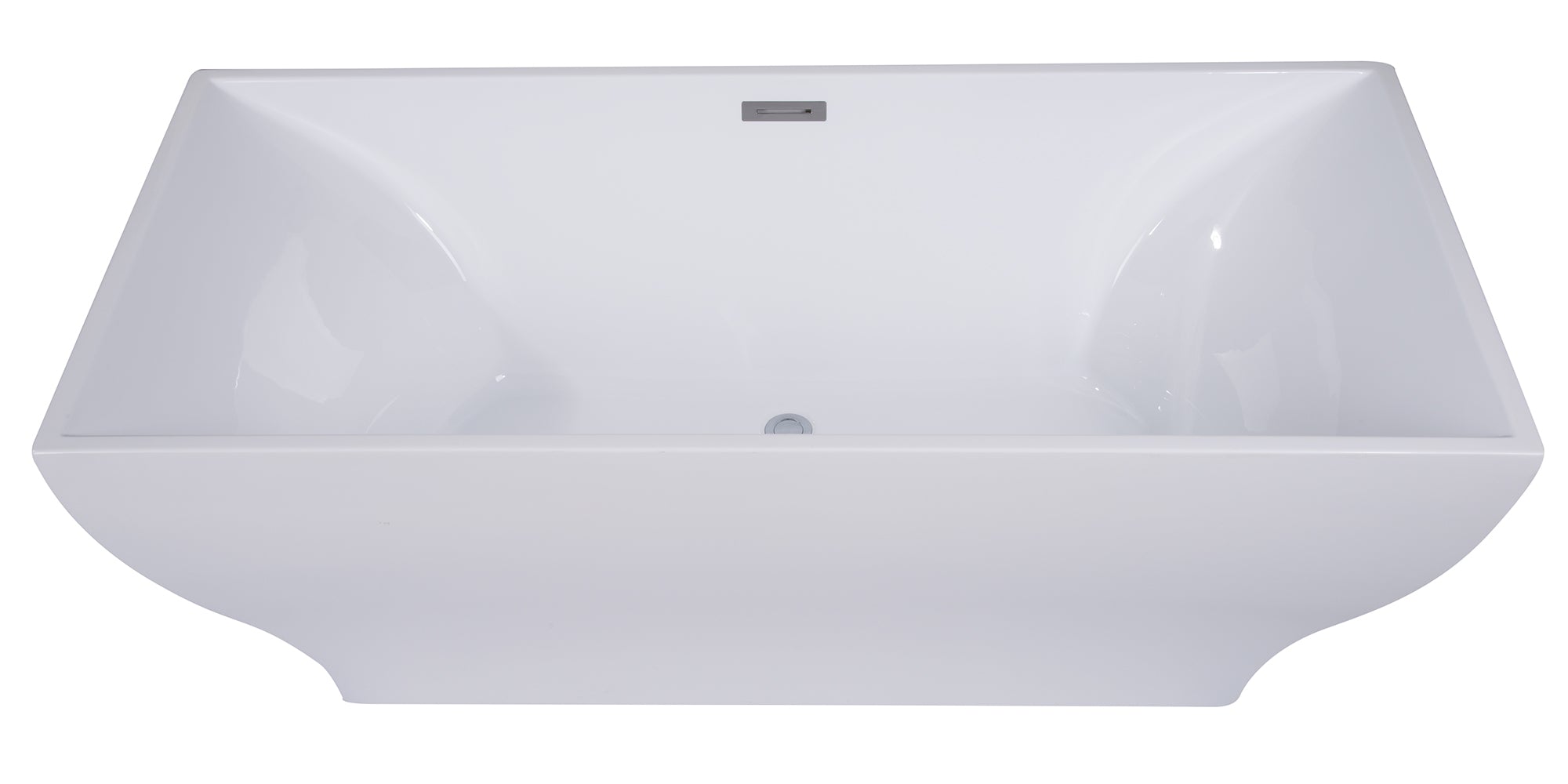 67 Inch White Rectangular Acrylic Free Standing Soaking Bathtub ALFI Brand (AB8840)