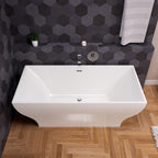 67 Inch White Rectangular Acrylic Free Standing Soaking Bathtub ALFI Brand (AB8840)