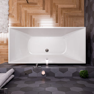 67 Inch White Rectangular Acrylic Free Standing Soaking Bathtub ALFI Brand (AB8840)