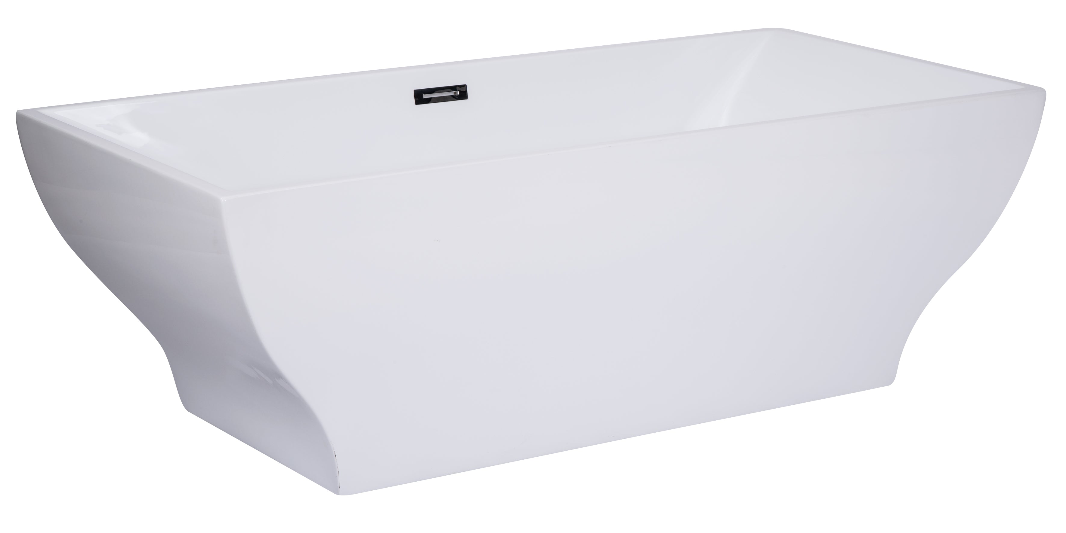 67 Inch White Rectangular Acrylic Free Standing Soaking Bathtub ALFI Brand (AB8840)