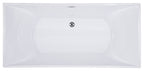 67 Inch White Rectangular Acrylic Free Standing Soaking Bathtub ALFI Brand (AB8840)