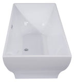 67 Inch White Rectangular Acrylic Free Standing Soaking Bathtub ALFI Brand (AB8840)