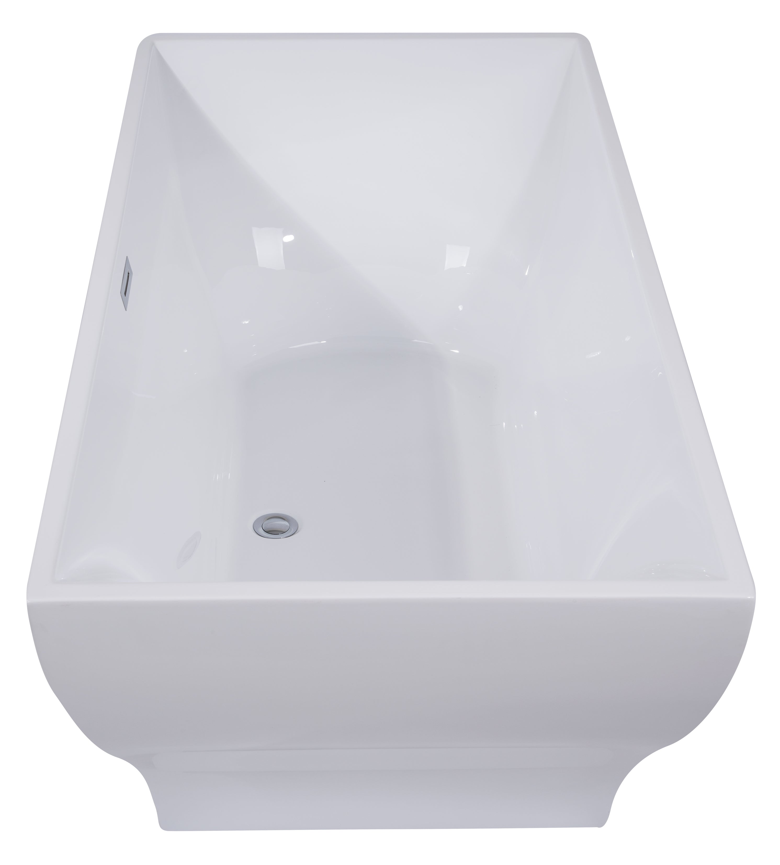 67 Inch White Rectangular Acrylic Free Standing Soaking Bathtub ALFI Brand (AB8840)