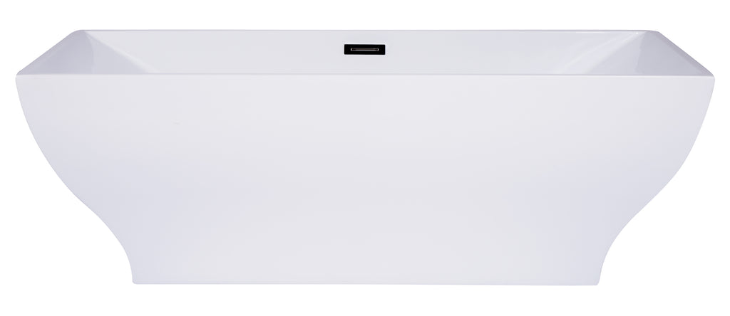 67 Inch White Rectangular Acrylic Free Standing Soaking Bathtub ALFI Brand (AB8840)