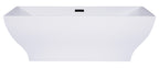 67 Inch White Rectangular Acrylic Free Standing Soaking Bathtub ALFI Brand (AB8840)
