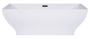 67 Inch White Rectangular Acrylic Free Standing Soaking Bathtub ALFI Brand (AB8840)