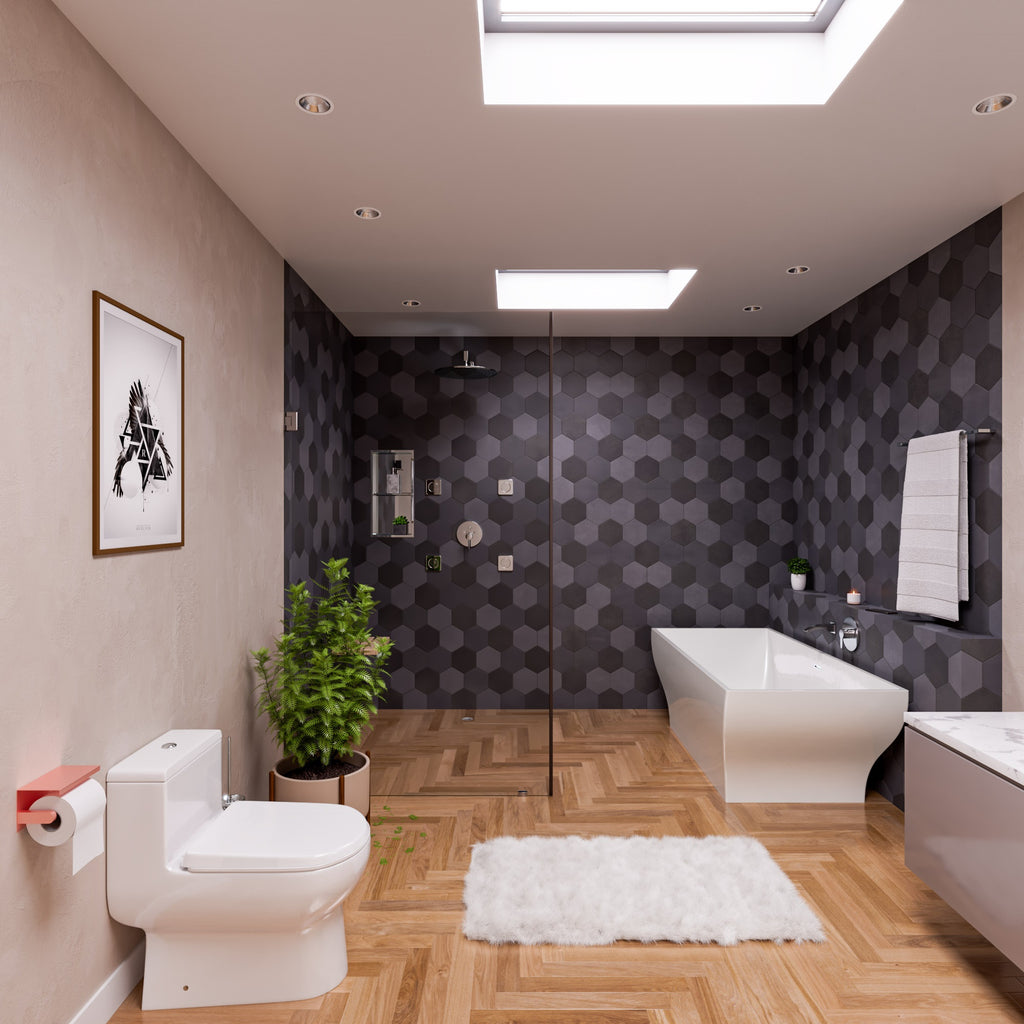 67 Inch White Rectangular Acrylic Free Standing Soaking Bathtub ALFI Brand (AB8840)