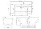 67 Inch White Rectangular Acrylic Free Standing Soaking Bathtub ALFI Brand (AB8840)