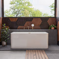 59 Inch White Rectangular Acrylic Free Standing Soaking Bathtub ALFI Brand (AB8858)