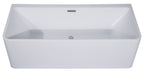 59 Inch White Rectangular Acrylic Free Standing Soaking Bathtub ALFI Brand (AB8858)