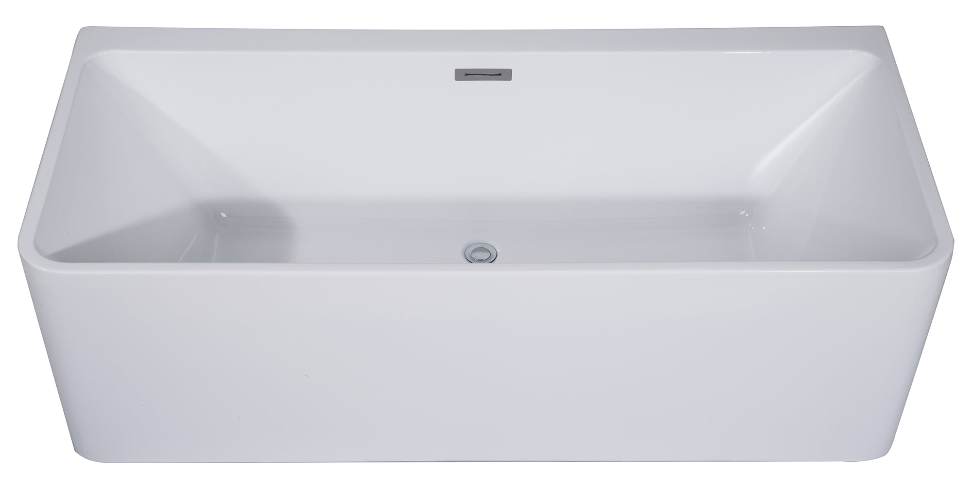 59 Inch White Rectangular Acrylic Free Standing Soaking Bathtub ALFI Brand (AB8858)