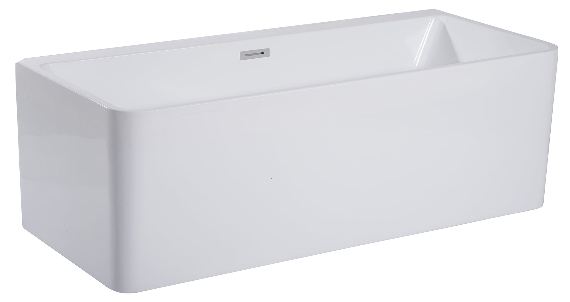 59 Inch White Rectangular Acrylic Free Standing Soaking Bathtub ALFI Brand (AB8858)