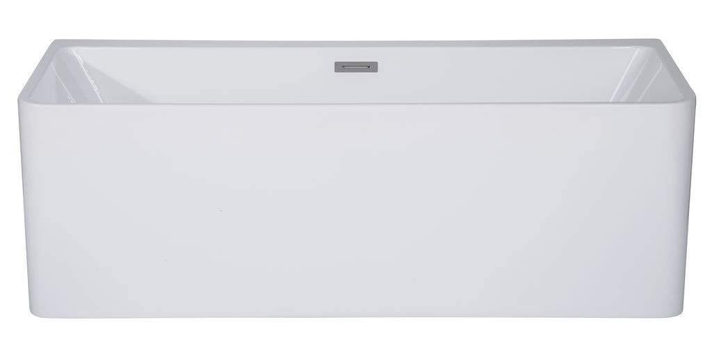 59 Inch White Rectangular Acrylic Free Standing Soaking Bathtub ALFI Brand (AB8858)