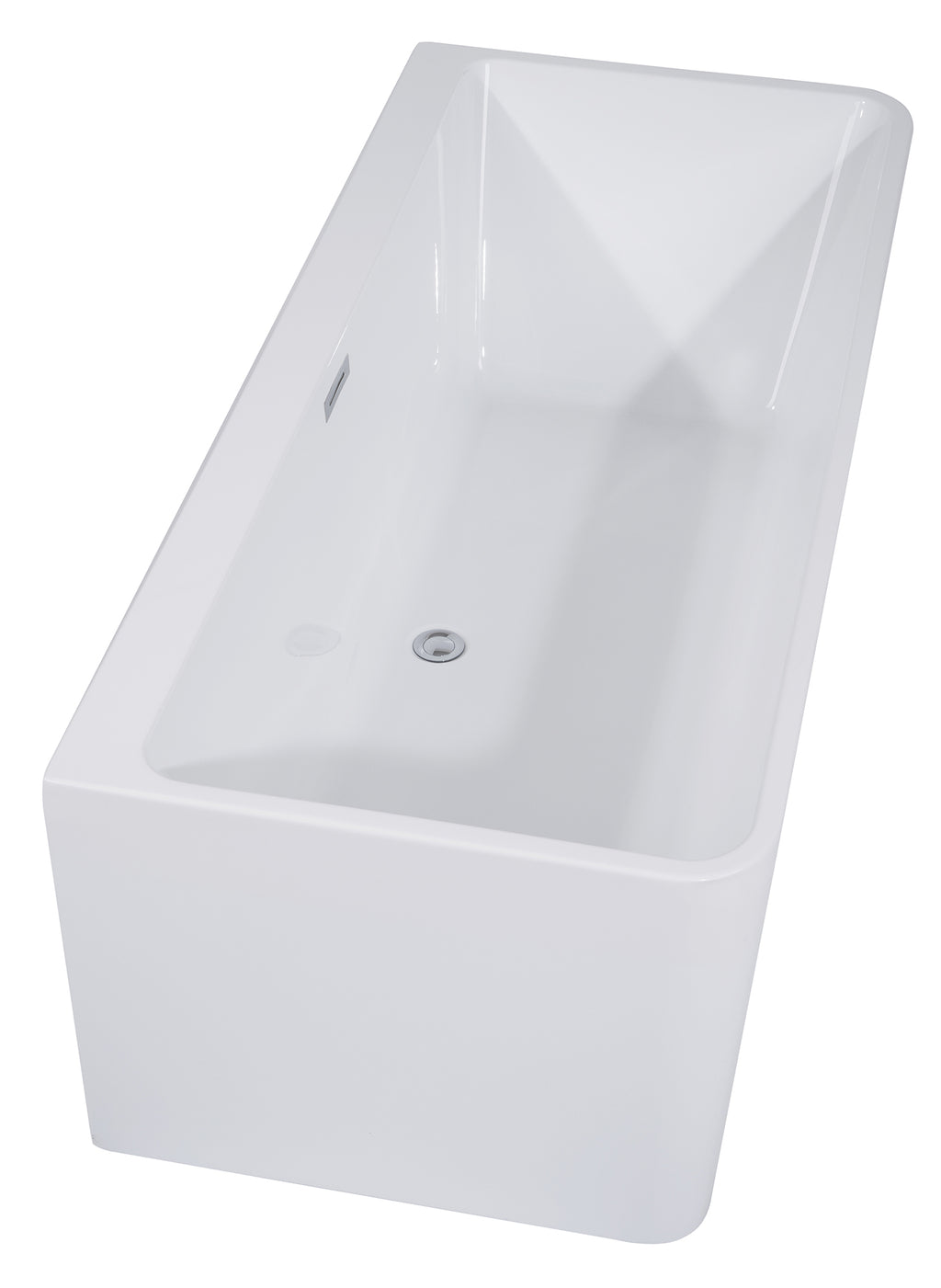 59 Inch White Rectangular Acrylic Free Standing Soaking Bathtub ALFI Brand (AB8858)