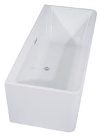 59 Inch White Rectangular Acrylic Free Standing Soaking Bathtub ALFI Brand (AB8858)