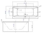 59 Inch White Rectangular Acrylic Free Standing Soaking Bathtub ALFI Brand (AB8858)