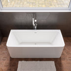 67 Inch White Rectangular Acrylic Free Standing Soaking Bathtub ALFI Brand (AB8859)