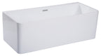 67 Inch White Rectangular Acrylic Free Standing Soaking Bathtub ALFI Brand (AB8859)