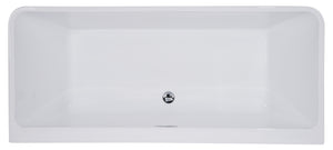 67 Inch White Rectangular Acrylic Free Standing Soaking Bathtub ALFI Brand (AB8859)