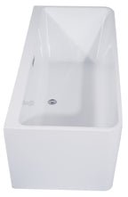 67 Inch White Rectangular Acrylic Free Standing Soaking Bathtub ALFI Brand (AB8859)