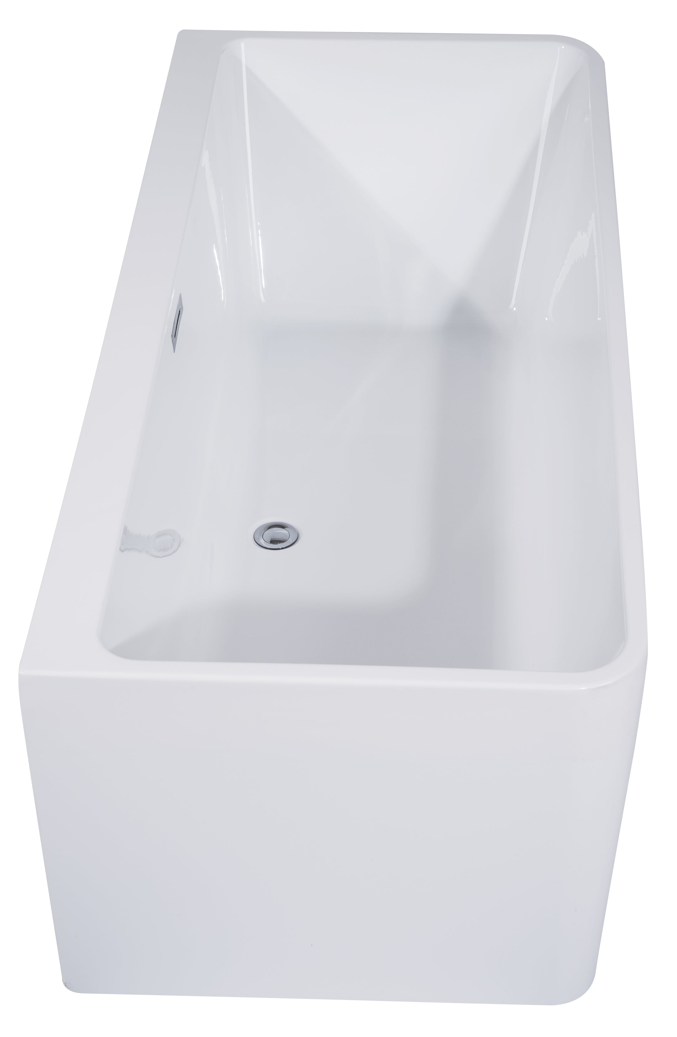 67 Inch White Rectangular Acrylic Free Standing Soaking Bathtub ALFI Brand (AB8859)