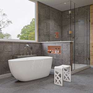59 Inch White Oval Acrylic Free Standing Soaking Bathtub ALFI Brand (AB8861)