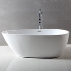 59 Inch White Oval Acrylic Free Standing Soaking Bathtub ALFI Brand (AB8861)