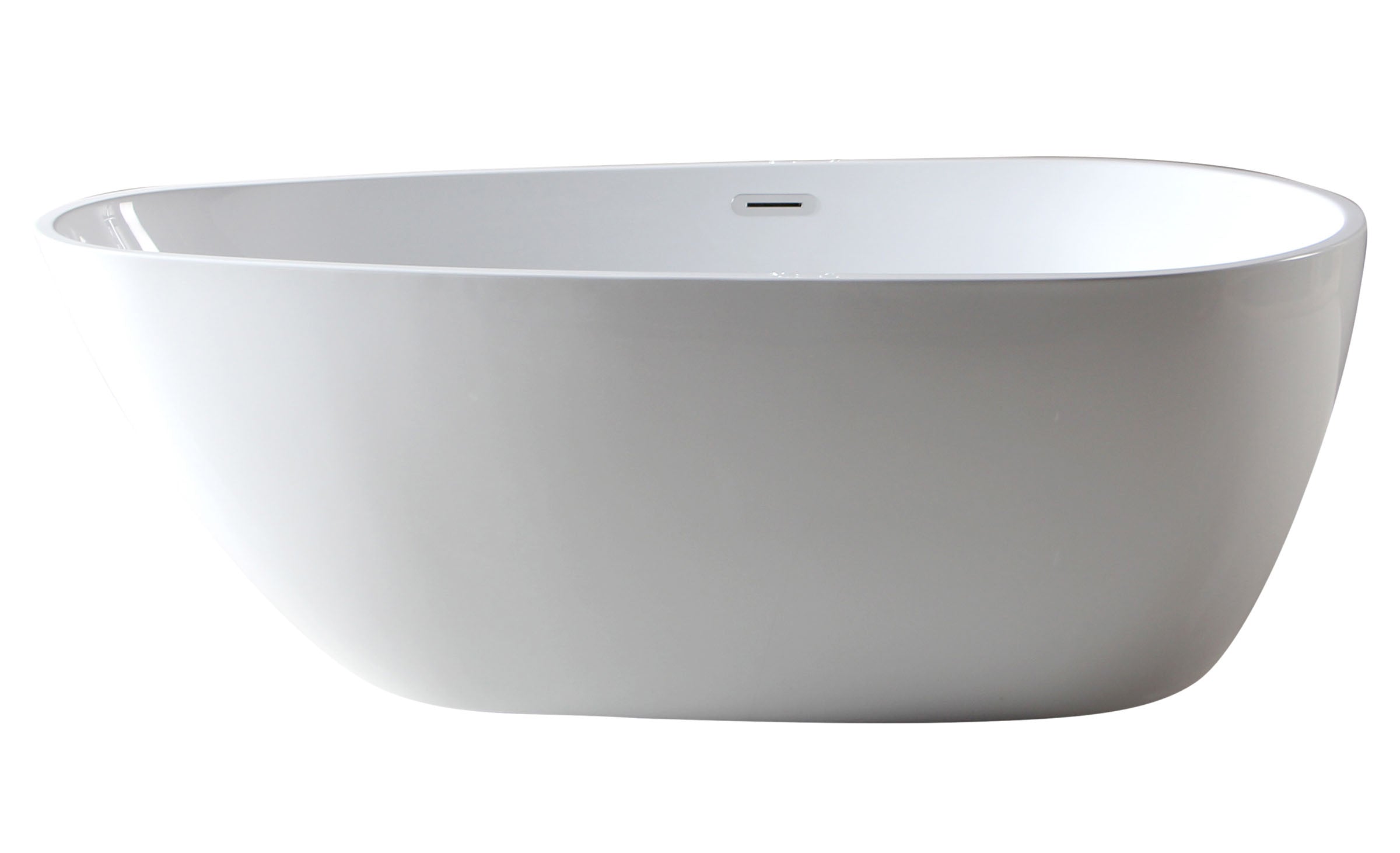 59 Inch White Oval Acrylic Free Standing Soaking Bathtub ALFI Brand (AB8861)