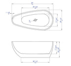 59 Inch White Oval Acrylic Free Standing Soaking Bathtub ALFI Brand (AB8861)