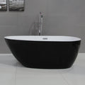 59 Inch Black & White Oval Free Standing Soaking Bathtub ALFI Brand (AB8862)