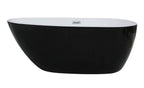 59 Inch Black & White Oval Free Standing Soaking Bathtub ALFI Brand (AB8862)