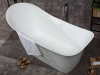 74 Inch White Solid Surface Smooth Resin Soaking Slipper Bathtub ALFI Brand (AB9915)