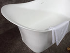 74 Inch White Solid Surface Smooth Resin Soaking Slipper Bathtub ALFI Brand (AB9915)