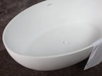 67 Inch White Oval Solid Surface Smooth Resin Soaking Bathtub ALFI Brand (AB9941)