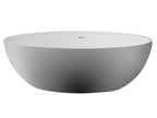 67 Inch White Oval Solid Surface Smooth Resin Soaking Bathtub ALFI Brand (AB9941)