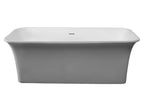 67 Inch White Rectangular Solid Surface Smooth Resin Soaking Bathtub ALFI Brand (AB9942)