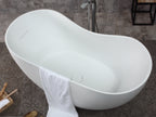 66 Inch White Solid Surface Smooth Resin Soaking Bathtub ALFI Brand (AB9949)