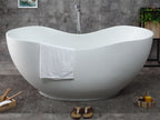 66 Inch White Solid Surface Smooth Resin Soaking Bathtub ALFI Brand (AB9949)