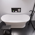 67 Inch White Matte Pedestal Solid Surface Resin Bathtub ALFI Brand (AB9950)