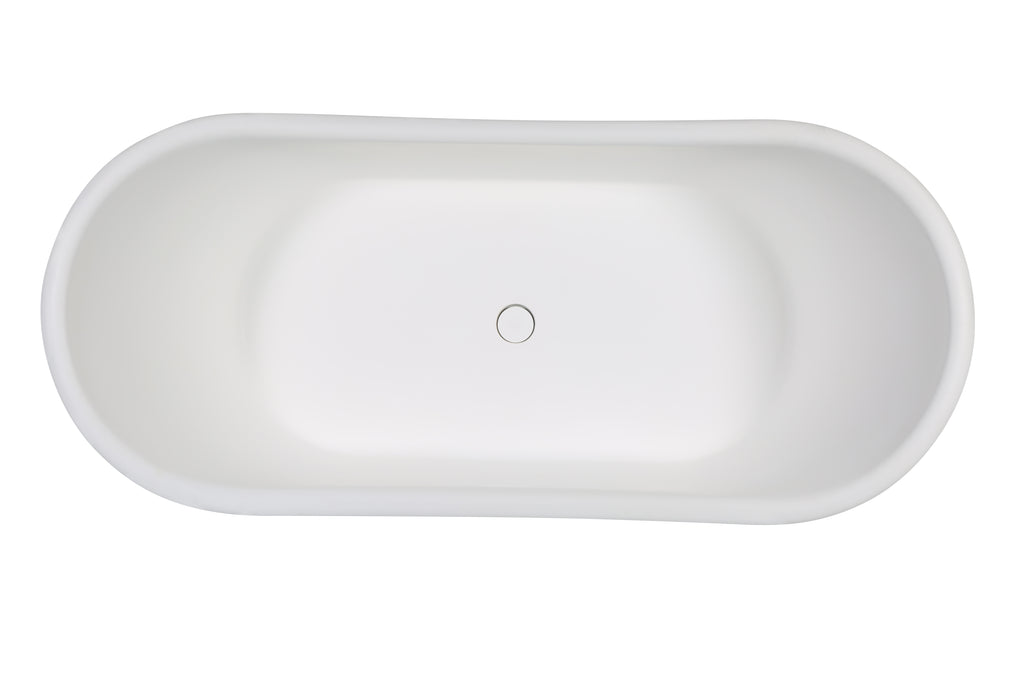 67 Inch White Matte Pedestal Solid Surface Resin Bathtub ALFI Brand (AB9950)